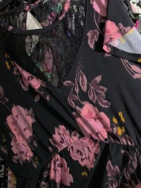 555: Torrid midi dark floral dress